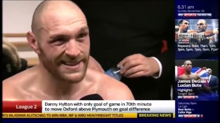 Tyson Fury nach seinem Sieg gegen Wladimir Klitschko am 27. November 2015